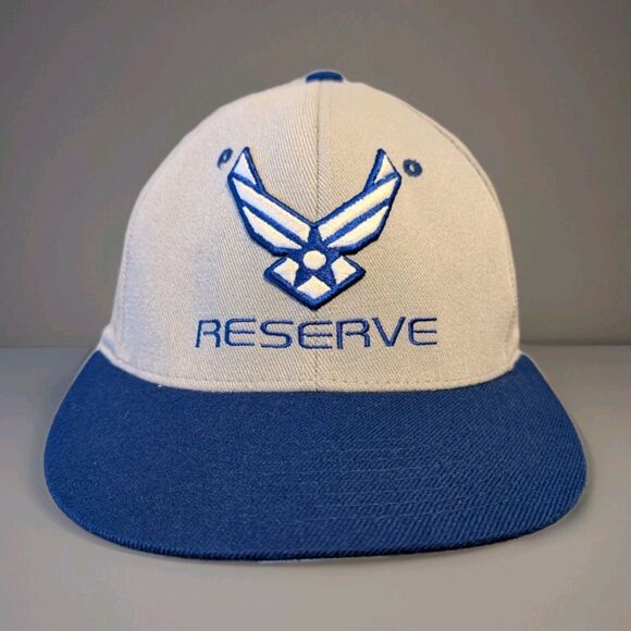 AIR FORCE RESERVE Fitted Baseball Cap Hat Blue/Gray Military Armed Forces Sz M/L - Picture 1 of 8